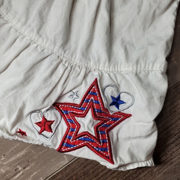 Faded Glory White Little Girls Size 4 Star Smocked Tiered Summer Dress EUC - Picture 8 of 10